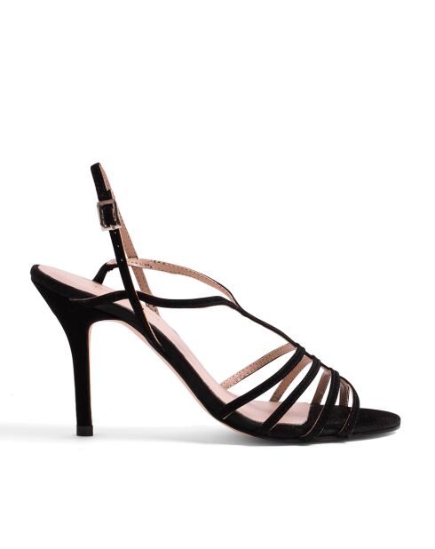 3144 schwarze Wildledersandalen - Absatz: 9 cm