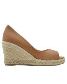 F-3508 braune Lederkeile - Absatz: 8,5 cm