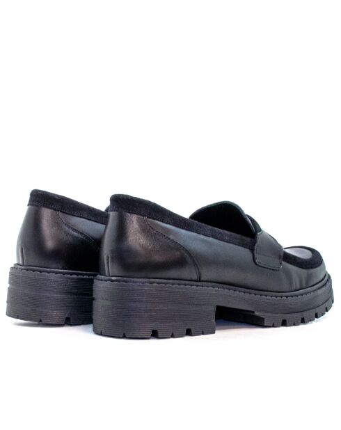 Schwarze Krust Mokassins aus Veloursleder Ca-2066