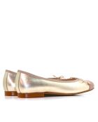 Ballerinas aus Veloursleder in Metallic-Optik