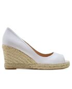 Zeppe in pelle bianca F-3508 - Tacco: 8,5 cm