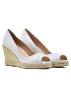 Zeppe in pelle bianca F-3508 - Tacco: 8,5 cm