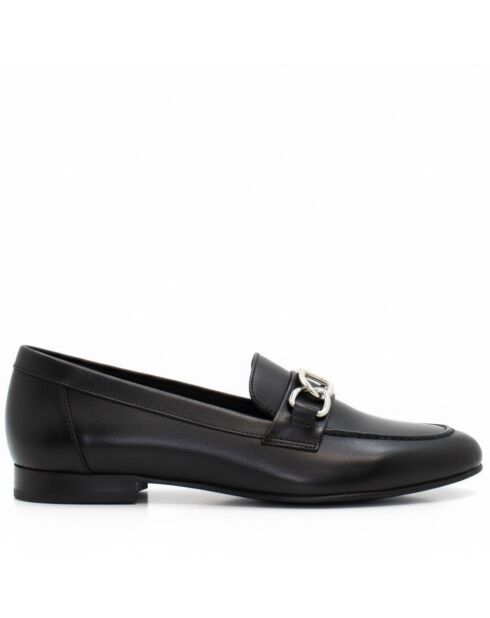 Ca-693 schwarze Ledermokassins