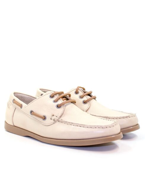 Crèmekleurige leren bootschoenen van Calypso