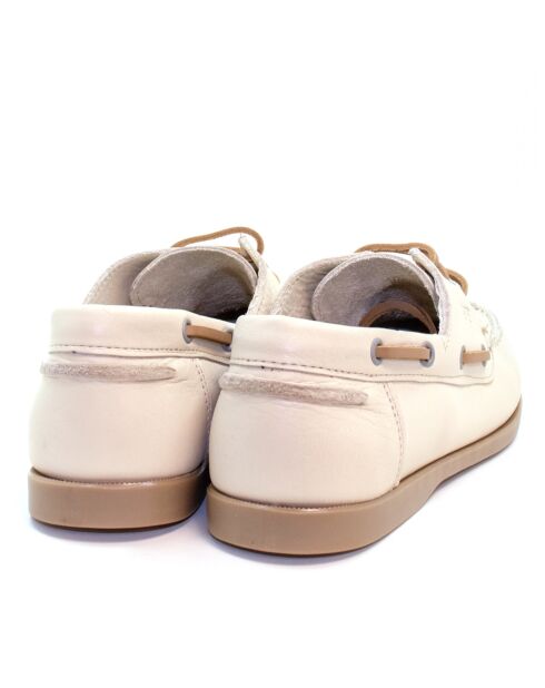 Crèmekleurige leren bootschoenen van Calypso