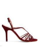 3144 rote Wildledersandalen - Absatz: 9 cm