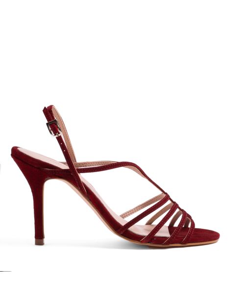 3144 rote Wildledersandalen - Absatz: 9 cm