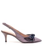 Grijze leren pumps van Dina Court - Hak: 6,5 cm
