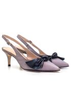 Grijze leren pumps van Dina Court - Hak: 6,5 cm
