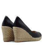 Zeppe in pelle nera F-3508 - Tacco: 8,5 cm