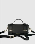 Sac porté épaule en cuir Boho noir - 19x10x5 cm