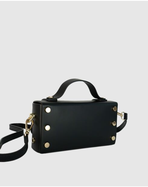 Sac porté épaule en cuir Boho noir - 19x10x5 cm