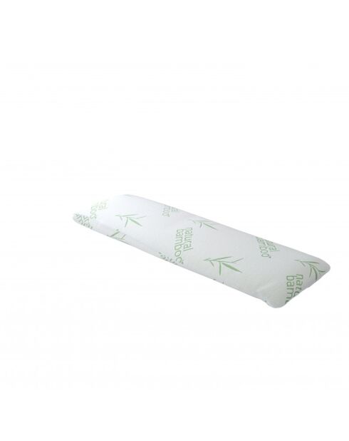 Traversin housse polyester bamboo blanc - 137 cm