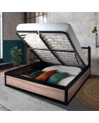 Lit coffre Chicago bois clair - 160x200 cm