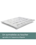 Surmatelas Bamboo 8cm blanc - 140x190 cm