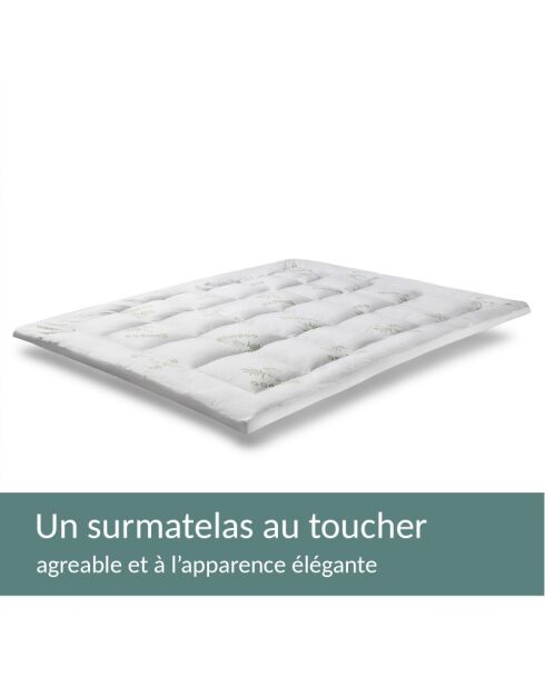 Surmatelas Bamboo 8cm blanc - 140x190 cm