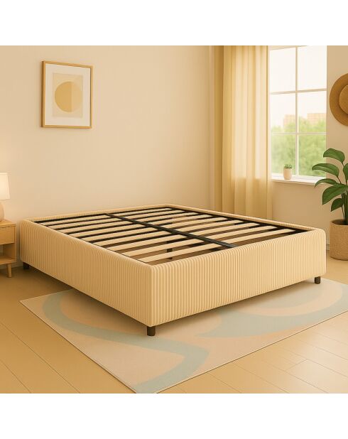 Komt met beige geribbeld borstbed - 90x190 cm