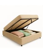 Komt met beige geribbeld borstbed - 90x190 cm