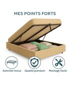 Komt met beige geribbeld borstbed - 90x190 cm