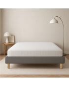 Bed Comes de piel sintética gris (Deco10) - 140x190 cm