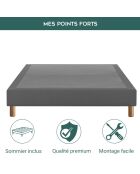 Bed Comes de piel sintética gris (Deco10) - 140x190 cm