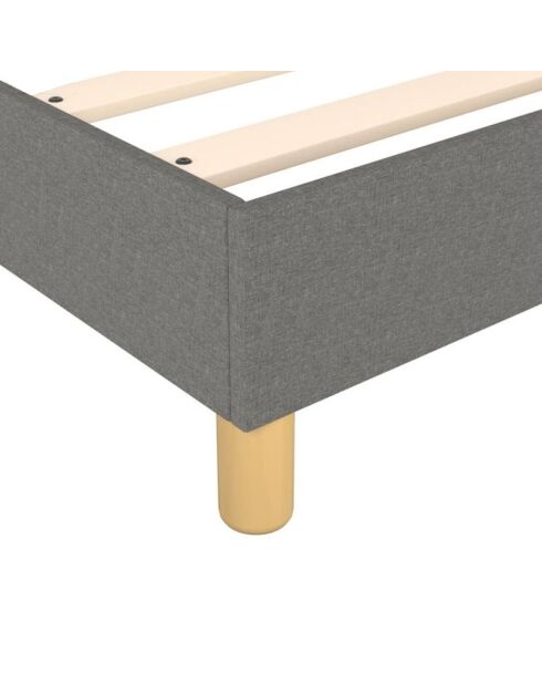 Bed Comes de piel sintética gris (Deco10) - 140x190 cm