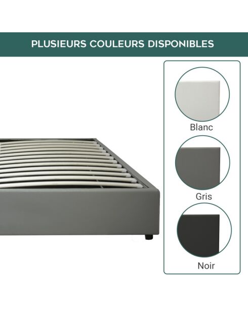 Kofferraumbett aus grauem Kunstleder - 200x200 cm