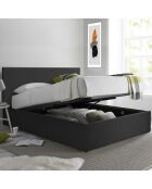 Kofferbed van zwart imitatieleer Colisee - 140x190 cm