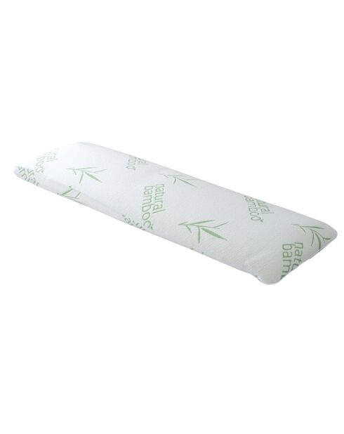 Traversin housse polyester bamboo blanc - 150 cm