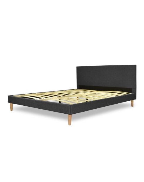 Nordik Bett dunkelgrauer Stoff - 160x200 cm