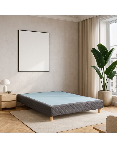 Sommier tapissier gris - 140x190 cm