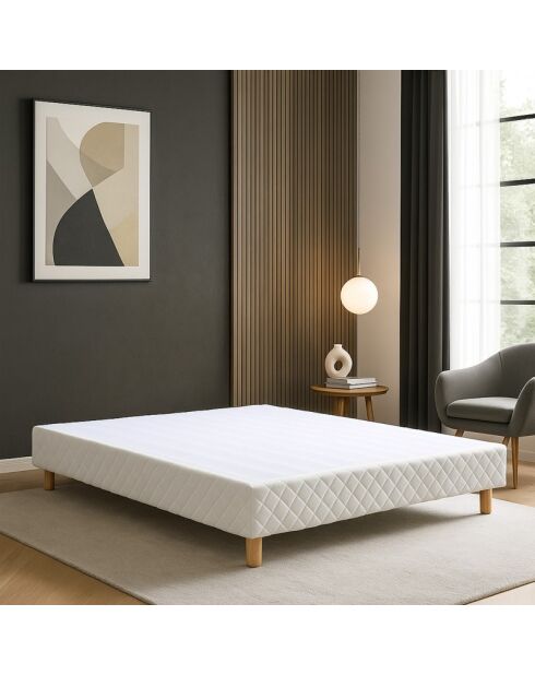 Sommier tapissier blanc - 140x190 cm