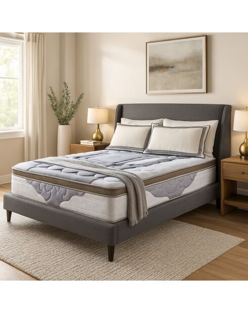 Weiße und graue Matratze Royal Platinium - 200x200 cm