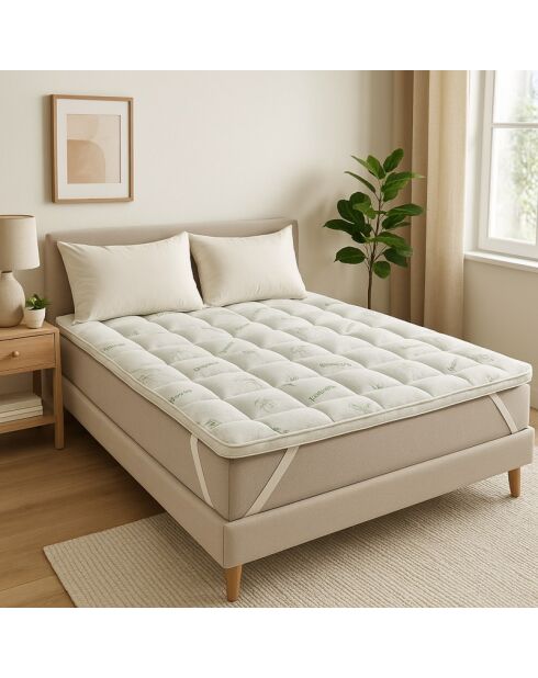 Surmatelas Bamboo 8cm blanc - 200x200 cm
