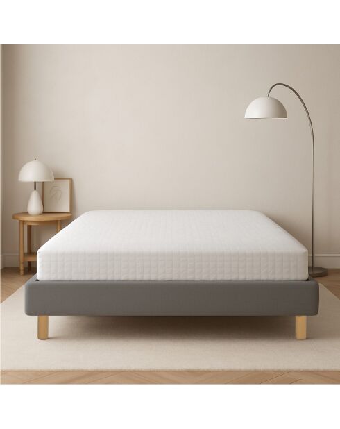 Bed Comes de piel sintética gris (Deco10) - 180x200 cm