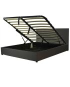 Kofferbed van zwart imitatieleer Colisee - 180x200 cm