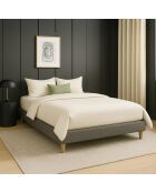 Bett Comes Bouclette hellgrau - 140x190 cm