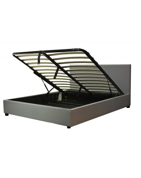 Colisee Graues Kofferbett aus Kunstleder - 140x190 cm