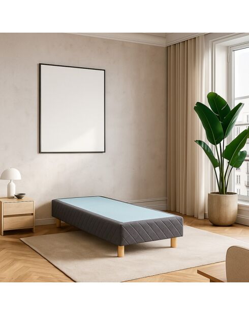 Sommier tapissier gris - 90x190 cm