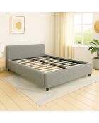 Colisée Bouclette lichtgrijs kofferbed - 180x200 cm