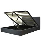 Colisee Truhenbett aus dunkelgrauem Stoff - 180x200 cm