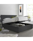 Colisee Truhenbett aus dunkelgrauem Stoff - 180x200 cm