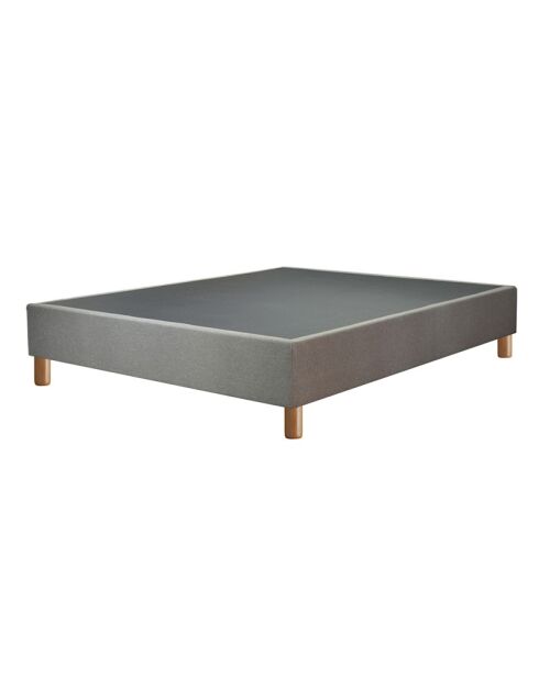 Bed Comes de piel sintética gris (Deco10) - 90x190 cm