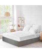 Bed Comes de piel sintética gris (Deco10) - 90x190 cm