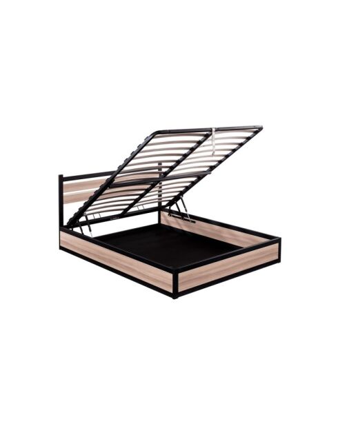 Lit coffre Chicago bois clair - 180x200 cm