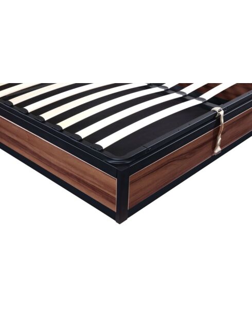Lit coffre Boston bois foncé - 140x190 cm