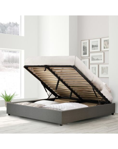 Kofferraumbett aus hellgrauem Stoff - 200x200 cm