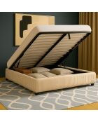 Komt met beige geribbeld borstbed - 160x200 cm