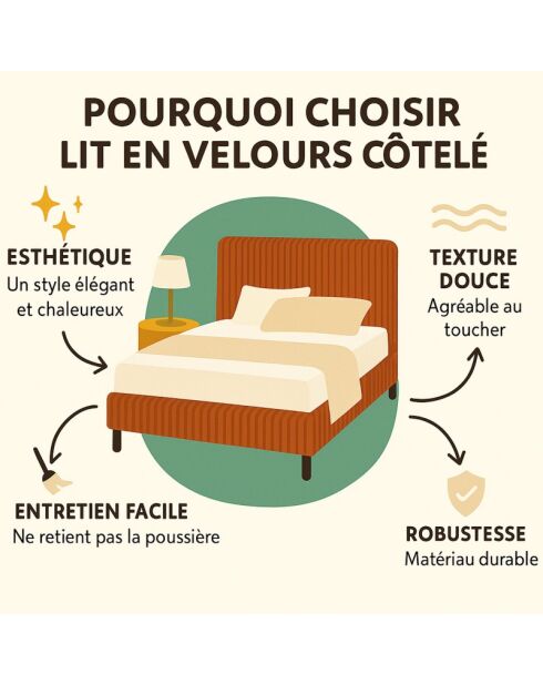 Komt met beige geribbeld borstbed - 160x200 cm