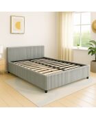 Lichtgrijs geribbeld borstbed Colosseum - 180x200 cm